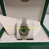 18 Style 904L ACTEUR AVEC BOX PAPIERS FEMMES REGARDEZ LA MADIES 26MM 18K JAUNE GOL 69174 DIAMON GREEN DIAMME FEMME 6917 Bracelet Jubilee Automatique Jubilee