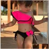 Two-Pieces Sfit Summer Baby Girls Bikini Set Two Pieces Swimsuit Family Matching Mother Swimwear Beach Ruffle Bow Costume Bathing Su Otuzg