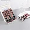 Makeup Brushes ANMOR 10Pcs Makeup Brushes Set Wooden Powder Blush Brush Eyeshadow Blending Brush Shading Eyebrow Contour Make Up Tool Q240126