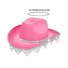 Berets Q1FA WesternStyle Cowboy Hat Heart Shape Sunglasses Bridal Shower Cowgirl Costume Set