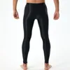 Men's Pants Elastic Silky Smooth Slim Fit High Long Johns Leggings With U Convex Bulge Pouch Soft Breathable Mid Waist