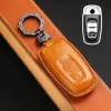 Akıllı Anahtar Kapak FOB Kılıf Araba Keyasyon Volkswagen VW Touareg için 3 Düğme Tutucu Kabuğu 2010-2018 Orijinal Deri Aksesuarları