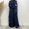 Etnische kleding Open Abaya Vrouwen Moslim kant Borduurwerk Ramadan Lange Maxi -jurken Turkse Kimono Islamitische Arabische gewaad Jurken Dubai Femme