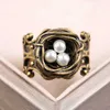 Band Rings Mdnen 2024 New Fashion Vintage Bird Nest Ring Ring Love for Women Girls Engagement Anniversary Gifts Party Jewelry 240125