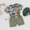 Set di abbigliamento Bambino Ragazzo Camo Outfit T-shirt a maniche corte mimetica per bambini Top Pantaloncini Set Abiti da caccia estivi