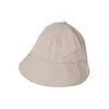 Szerokie brzegowe czapki żeńskie kapelusz daszek mały podróżny bowknot plażowy sun wiadro -cap fisherman