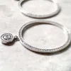 Örhängen runda droppörhängen, Europa stil glam fint juveligt för kvinnor gåva i 925 sterling silver