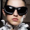 Zonnebril 2024 Y2K Mode Outdoor Zilveren Spiegel Vrouwen Mannen Merk Vintage Punk Oversized Zonnebril Vrouwelijke Gafas De Sol
