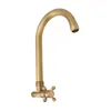 Bathroom Sink Faucets Antique Brass Single Handle Faucet Leakproof Bright Brushed Finish Easy To Install Cross Knob For