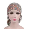 Ethnic Clothing Women Flower Muslim Long Folds Cancer Chemo Hat Beanie Scarf Turban Head Wrap Cap Printed Headwear Lady Hats