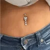 Pierścienie przyciskowe Bell Bell 1PCS stal nierdzewna CZ Belly Belly Reting Serce Serce Barding Biżuteria Blow Belly Butly Pierścień Seksowna pierścień pępka dla kobiet YQ240125