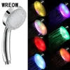 Pommeaux de douche de salle de bains, colorés, romantiques, automatiques, magiques, 7 couleurs, pomme de pluie, 4 lumières LED, eau de bain ronde, YQ240126