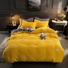 Coral Velvet Quilt Cover Thicken Duvet Covers Solid Color Bedding Set Keep Warm Blanket For Bed Soft Bedclothes Nordic Bedcover 240118