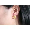 Boucles d'oreilles créoles classiques en acier inoxydable plaqué or saoudien pour femme