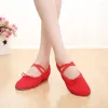 Klänningskor Kvinnor Dance Ballet Jazz Salsa Elegant Pumpar Soft Sole Low Heels Slip On Flat Pink Black Red Fashion Latin