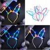 Décoration de fête Enfants Adts Bunny Ears LED Clignotant Glow Bandeau Bandeau Femmes Bar KTV Discothèque Robe Décor Fournitures Drop Livraison H OTCNL