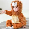 Born Baby Clothes Pagliaccetto Tutina Cartoon Cute Lion Pagliaccetti Halloween Costume per bambini Morbido vestito caldo ropa bebe 0-3 anni Bambino 240119