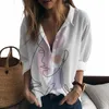 Kadınlar bluzlar 3D baskı bayanlar gömlekler basit çizgi tarzı bahar ve sonbahar moda trendleri