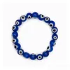 Charm Bracelets 20Pcs/Lot Glass Blue Evil Eye Beaded Bracelet Women Men Elastic Thread Stretch Greek Jewelry Drop Delivery Dhigo Dhao0