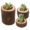 2PCS Candle Holders Wood Lights Holder Wooden Candlestick Succulent Plant Pot Tray Candle Holder Home Table Desktop Rustic Wedding Holiday DIY Decor