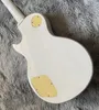 Guitare électrique signature blanche la plus vendue, touche incrustée d'ormeau à triple micro, accessoires argentés, stylets