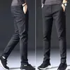 Men's Suits Loose Fit Men Pants Formal Business Style Straight Solid Color With Mid Waist Full Length For Comfort