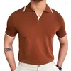 Polos Męskie T-shirt z krótkim rękawem Summer Europe i Stany Zjednoczone Proste szczupłe klapy Casual Large