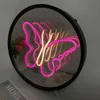 LED NEON Sign 3D Magic Infinite Mirror Multi Layer Butterfly LED NEON Sign Lights Lights Girls Make Up Mirror Neon Signs Night Rame Decor YQ240126
