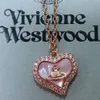 Diseñador Viviane Westwoods Vivienen emperatriz viuda Vivis Love collar de Saturno de concha rosa para mujer clavícula de alto grado 2623