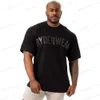 Męskie koszulki Nowe bawełniane sporty sportowe T-shirt męskie T-fitness krótkie koszulki z krótkim rękawem Summer Black Tops Męskie kulturystyki trening