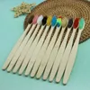 Toothbrush Bamboo Toothbrushes 100Pcs Eco Friendly Resuable Toothbrush Adult Wooden Soft Tooth Brush Customized Laser Engraving