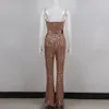 Goldener Spaghetti-Träger Damen-Overall, Sommer, ärmellos, figurbetont, Jumpsuits, Damen-Bodysuit, Kleidung, Streetwear 240125