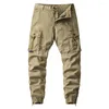 Pantalon Cargo ample et solide pour hommes, avec plusieurs poches, pantalon de travail tactique décontracté, droit, salopette de randonnée en plein air, 42