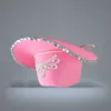 Western Style Tiara Cowgirl Hat Women Girl Pink Wide Brim Cowboy Cap Sequins Holiday Costume Party Feather Edge Hats with Drawstri4939000