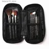 Makeup Brushes Korean Pony 9 st Makeup Borstar Set Professional Pearly Handle Handla Natural Goat Hair Makeup Brush Kit With Leather Case Gift Q240126