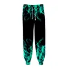 Męskie spodnie w 3D wydrukowane Flame Pattern Street Clothing Sports Jogging Medieval Hip-Hop