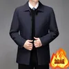 Модное все трендовое пальто с лацканами высокого качества, толстая мужская куртка среднего возраста плюс флисовая куртка, мужская одежда среднего возраста 240123