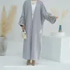 Roupas étnicas Mulheres Muçulmanas Bordado Abaya Cardigan Maxi Vestido Turquia Kimono Dubai Femme Musulmane Árabe Robe Eid Party Jalabiya