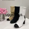 Chanells Boots Cchanel Leather lederen chanelliness sock rekknit booties dames manchet chunky hakken luxe ontwerpers mode avond feestschoenen fabrieksschoenen maat 3