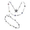 Anhänger Halsketten Bunte stapelbare Stern Halskette Y2k Ästhetische Frauen Coole Hip Hop Kpop Pentagramm Kette