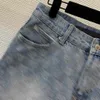 Designer-Damenshorts, Luxuskleidung für Damen, Sommer, Jeans mit hoher Taille und Lederrückendekoration, Jeans, 26. Januar