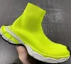 Designer de luxo sapatos casuais 3xl meia malha tênis homens mulheres alta corte paris triplo preto branco verde tan deslizamento em