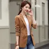 بدلات نسائية S-4XL Women Blazer Jacket Corduroy Slim Spring Autumn Office Office بالإضافة إلى حجم الأسود الكاكي الأزرق