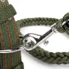 Kleding L/XL Supersterke grove nylon hondenriem Legergroen canvas Dubbele rij verstelbare halsband voor middelgrote grote honden Pitbull