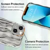 Creative iPhone Case Wavy Edge Water Ripple Design Wave Frame Frame Frame Frame Soft Soft TPU Froofchproof Full-Body Protection Phone Cover for Women Girls