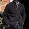 Pulls pour hommes hiver chaud manteau automne pull cardigan hommes automne tricot poche simple boutonnage haut sexy plissé