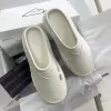 luxury designer triangle Embossed rubber Women Leisure Slipper Fashion top quality mule Sliders lady sandal slide 2024 New Outdoor Summer Beach sandale Casual shoe