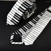 Nœuds papillons Skinny Noir Blanc Clavier Hommes Cravate Cravate Casual Musique