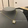Original 1to1 Van C-A V-gold High version four leaf clover necklace for women 18K double-sided natural red chalcedony pendant thick electroplating girlfriend 102NM