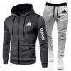 Tute da uomo Nuovo stile Moda Uomo Felpa con cappuccio Fitness Abbigliamento da palestra Uomo Running Set Abbigliamento sportivo Jogger Uomo Molti tipi di tuta sportiva T240126